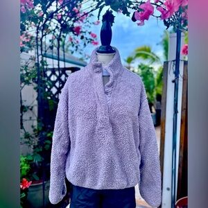 H&M Cozy Lavender Fleece Pullover Sweater